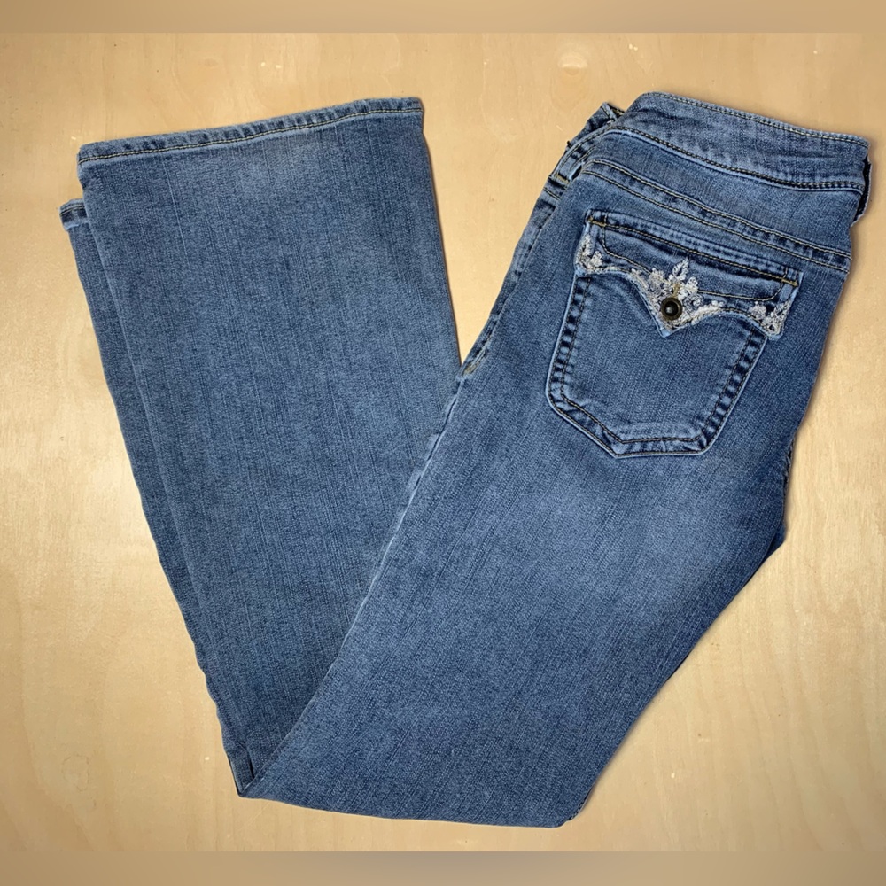 Silver Womens Pioneer Bootcut Jeans Size 12/ 30 Medium Wash Flap Pockets